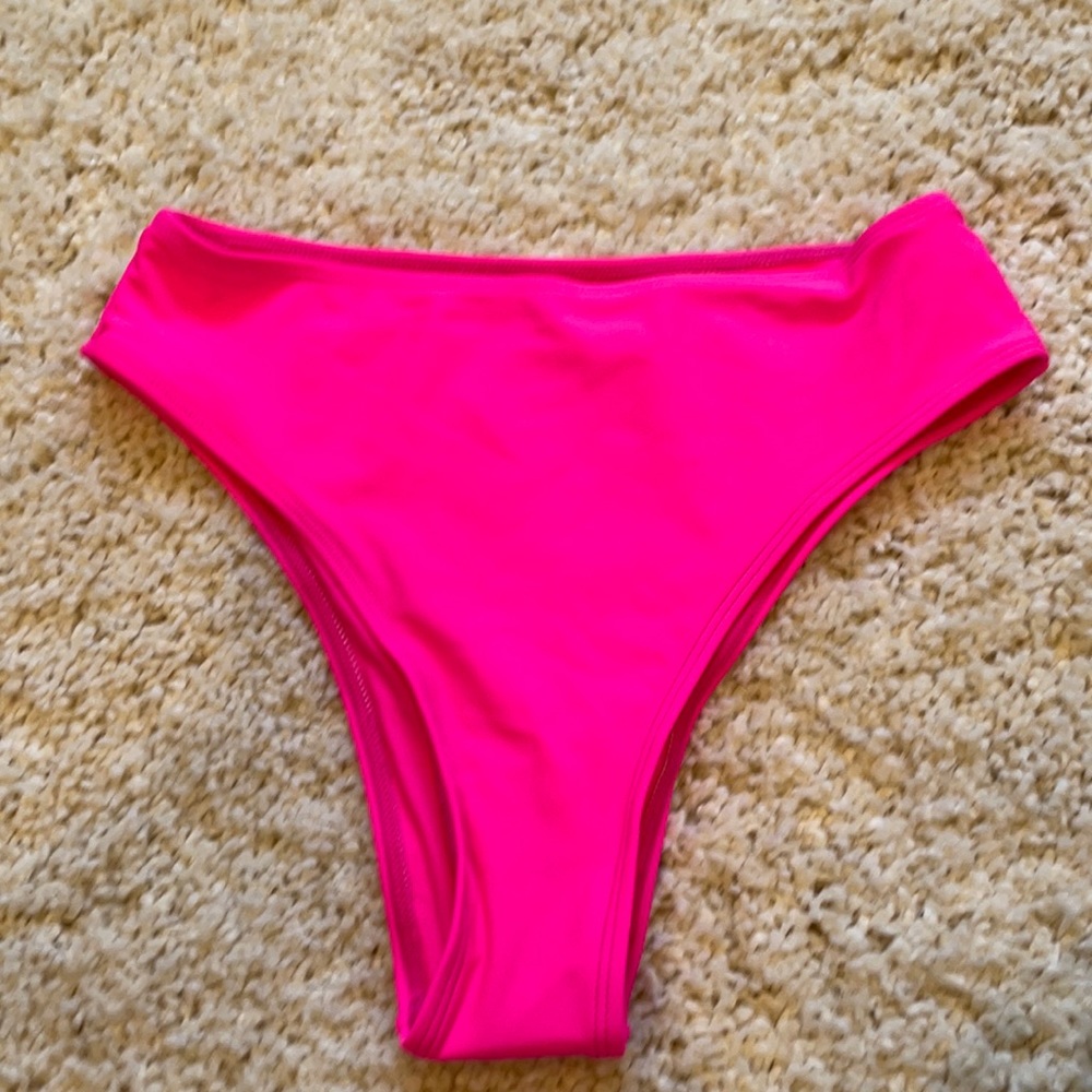 High Waisted Bikini bottom in Bright Pink!